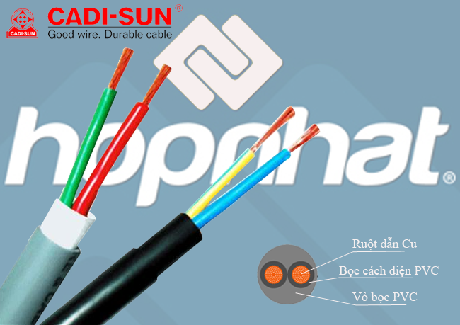 Dây 2 ruột mềm tròn CADISUN VCTF 2x4.0, DÂY MỀM TRÒN 2 RUỘT_VCTF 2x4.0 CADISUN chính hãng