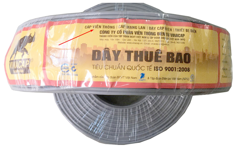 Dây điện thoại 2x2x0.5 vinacap, Dây điện thoại 2x2x0.5 vinacap chính hãng